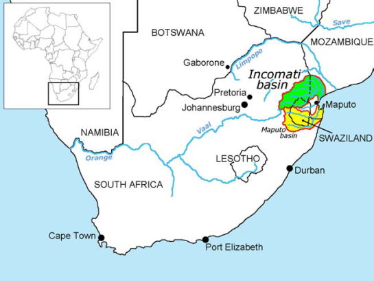 The Incomati basin in Southern Africa