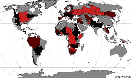 International basins and the number of associated treaties